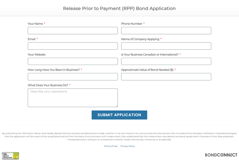 RPP Bond Application Online