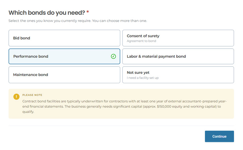 Performance Bond Application